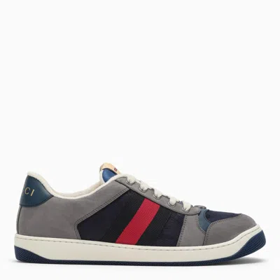 Gucci Blue\/grey Screener Gg Sneakers In Gray