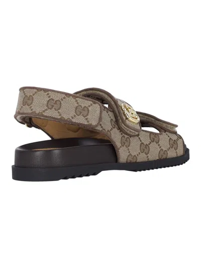 Gucci Gg Sandals In Brown