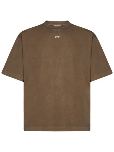 Off-white T-shirt In Brown