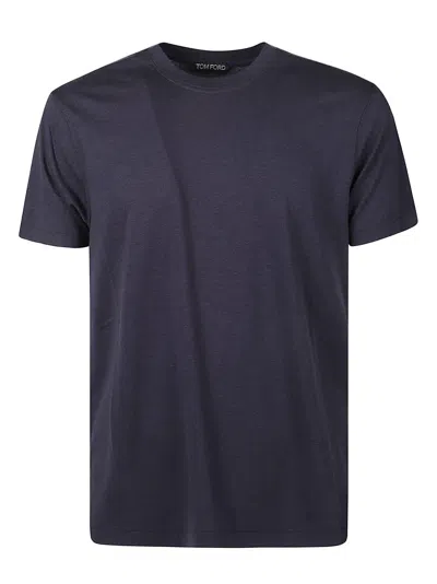 Tom Ford Round Neck T-shirt In Dark Blue