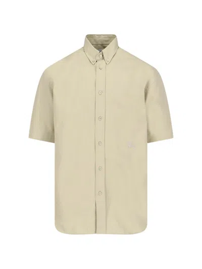 Burberry Logo-embroidered Short Sleeved Poplin Shirt In Default Title