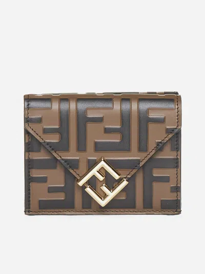 Fendi Ff Leather Mini Trifold Wallet In Default Title