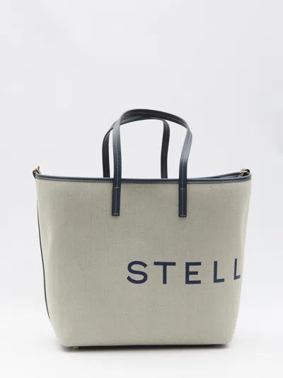 Stella Mccartney Logo Tote Bag In Grey