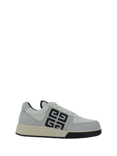 Givenchy G4 Low Top Leather Trainer In Grey/black