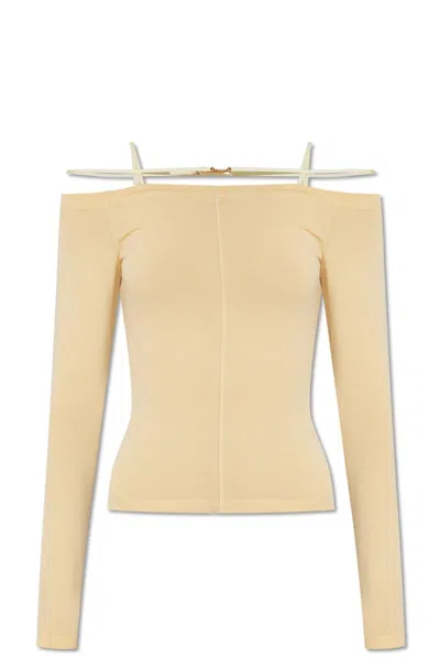 Jacquemus Le Sierra Off-shoulder Top In Ivory