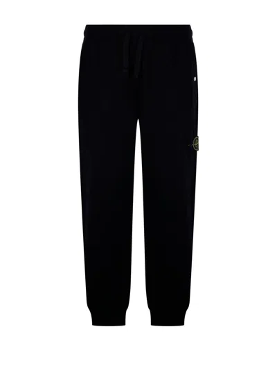 Stone Island Logo Patch Track Pants In Nero