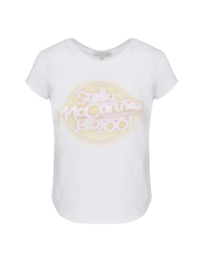 Stella Mccartney T-shirt With Print In Pure White
