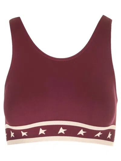 Golden Goose Stretch Jersey Top In Red