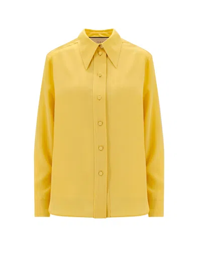 Gucci Women Silk Shirt In Yellow