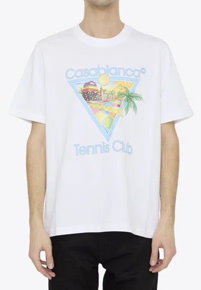 Casablanca Afro Cubism Tennis Club Printed T-shirt In White