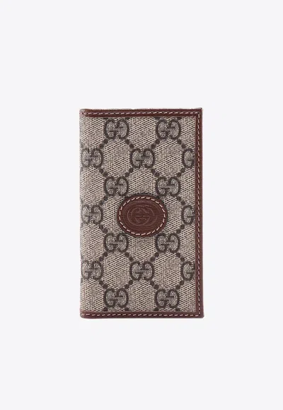 Gucci All-over Interlocking Gg Wallet In Brown