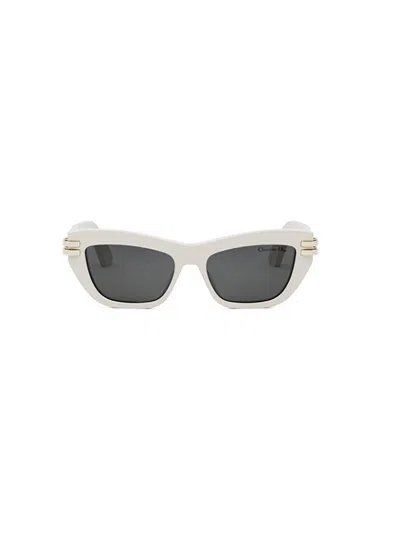 Dior Eyewear Butterfly Frame Sunglasses In White