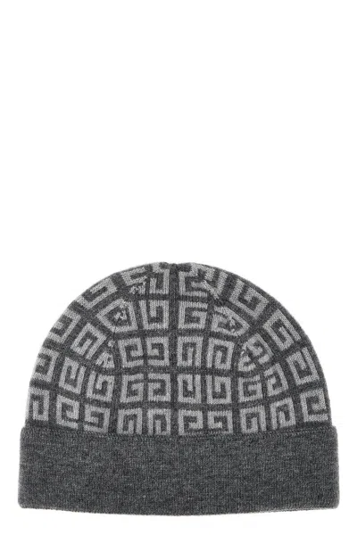 Givenchy Grey 4g Intarsia Beanie Hat In Grey