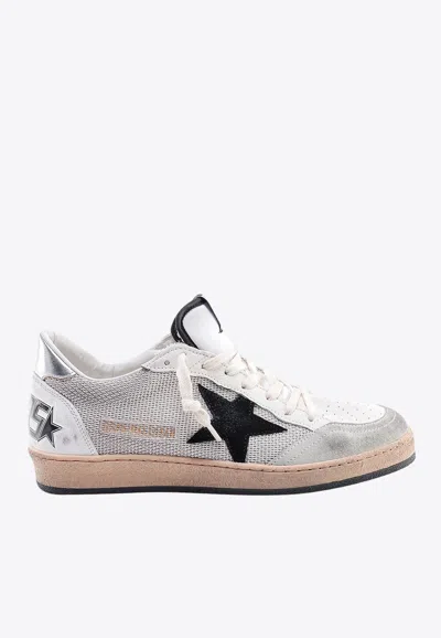 Golden Goose Db Ball Star Leather Low-top Sneakers In Silver