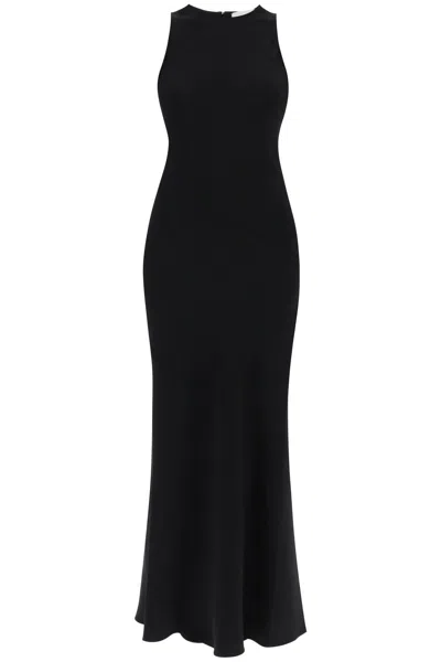 Ami Alexandre Mattiussi Maxi Crepe Dress With Bias Cuts In Black