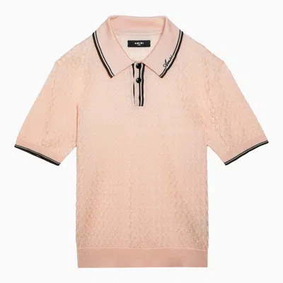 Amiri Light Pink Viscose Polo Shirt