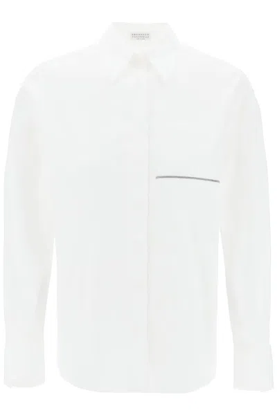 Brunello Cucinelli "shirt With Jewel Detail On The In White