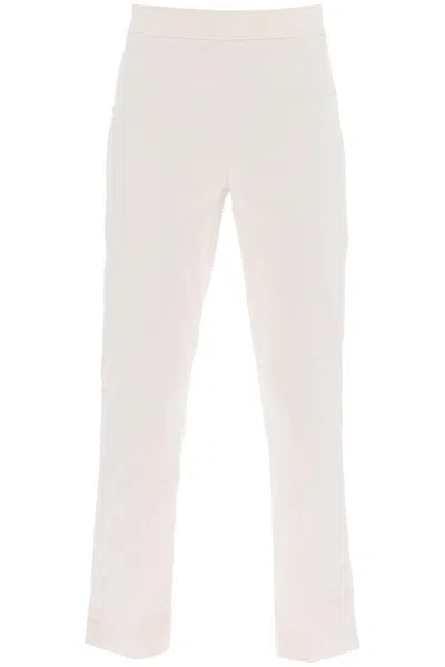 Brunello Cucinelli Capri Pants With Belt Loop And In White,neutro