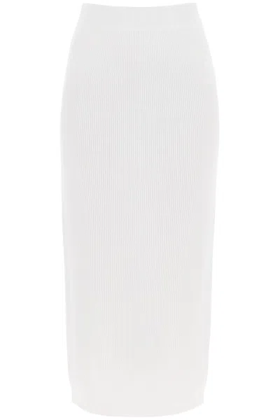 Brunello Cucinelli Cotton Knit Midi Skirt In White