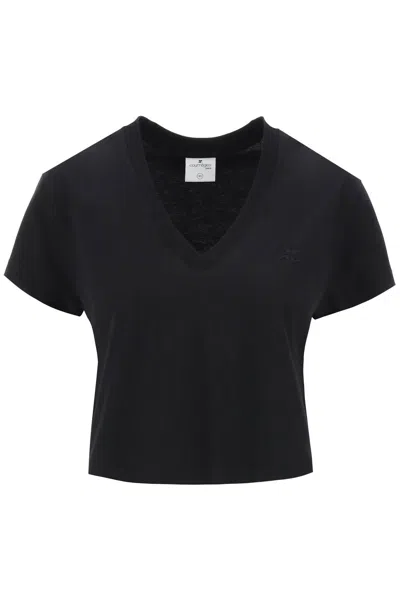 Courrèges Twisted T-shirt Mini Dress In Black