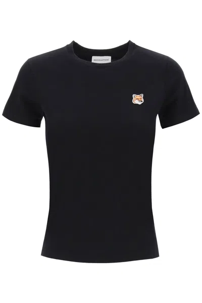 Maison Kitsuné Fox Head Crew Neck T Shirt In Black