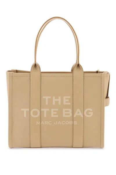 Marc Jacobs The Leather Large Tote Bag In 黑色的