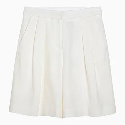 Margaux Lonnberg Margaux Lönnberg White Wool Blend Stuart Bermuda Shorts