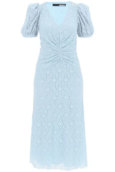 Rotate Birger Christensen Floral-lace Midi Dress In Blue