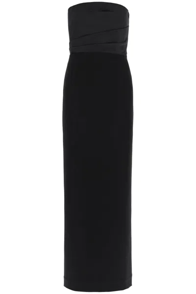 Solace London Afra Crepe Maxi Dress In Black