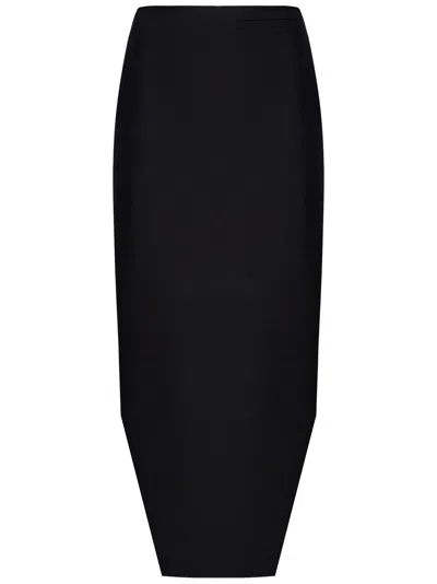 Givenchy Asymmetrical Midi Skirt In Black