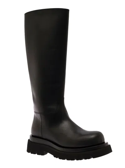 Bottega Veneta Strut Leather Knee-high Boot In Black