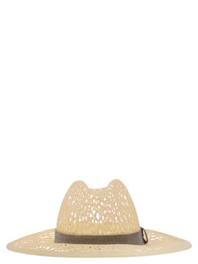 Brunello Cucinelli Straw Hat With Precious Band In Natural