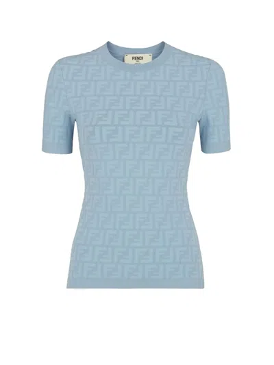 Fendi Sweater In Sky Blue