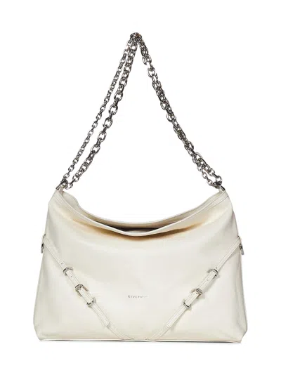 Givenchy Voyou Chain Medium Shoulder Bag In White
