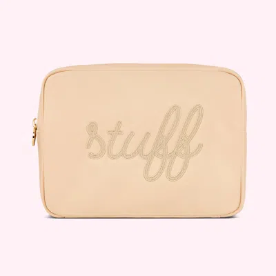 Stoney Clover Lane Bubblegum Vacay Embroidered Pouch In Sand