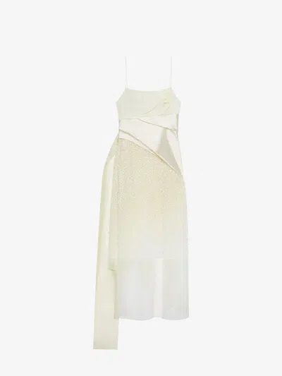 Givenchy Straps Dress In Silk Muslin With Embroidered Flowers In Beige