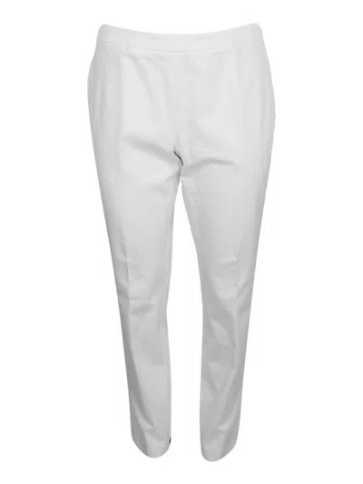 Fabiana Filippi Stretch Cotton Poplin Trousers Are Characterized By A Slim Fit And A Zip Closure On The Side In White