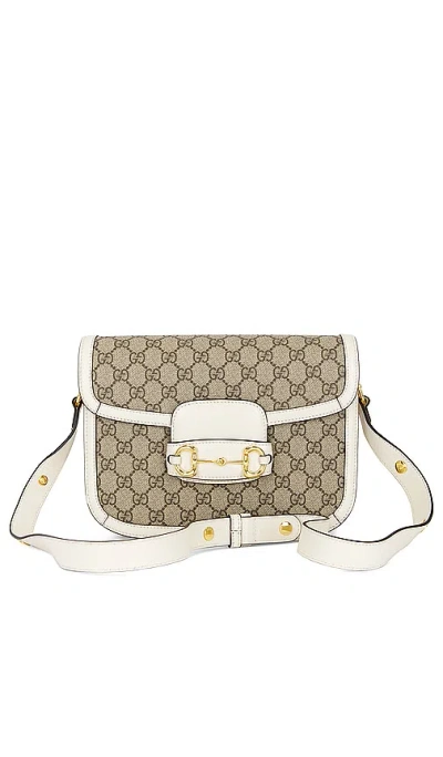 Fwrd Renew Gucci Gg Supreme Horsebit Shoulder Bag In Brown