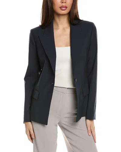 Theory Carissa Wool-blend Blazer In Blue