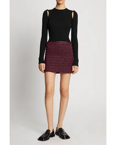 Proenza Schouler White Label Faux-leather Smocked Mini Skirt In Purple