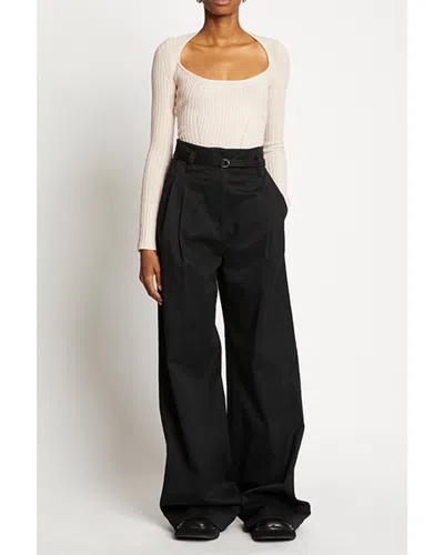 Proenza Schouler White Label Plaited Rib Scoop Neck Jumper In Bone/ Pale Cashew