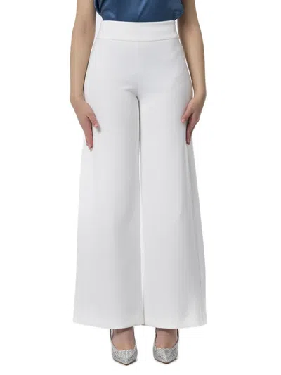 Max Mara Neoprene Wide-leg Trousers In White