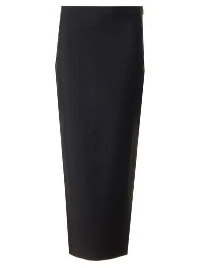 Givenchy Wool And Mohair Asymmetric Skirt In Black
