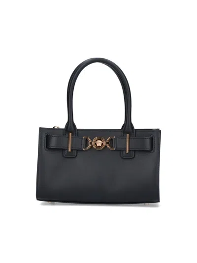 Versace Medusa 95 Small Top Handle Bag In Black