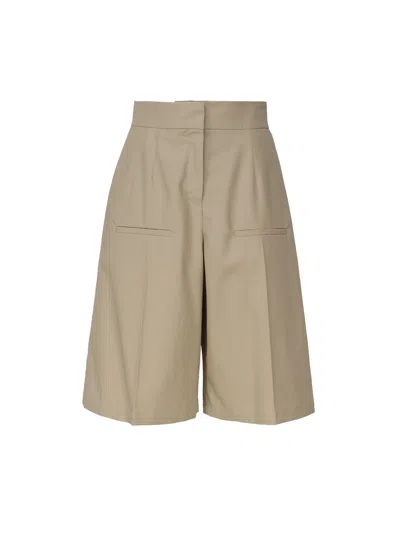 Loewe Tailored Shorts Crafted In Lightweight Cotton Gabardine In Beige
