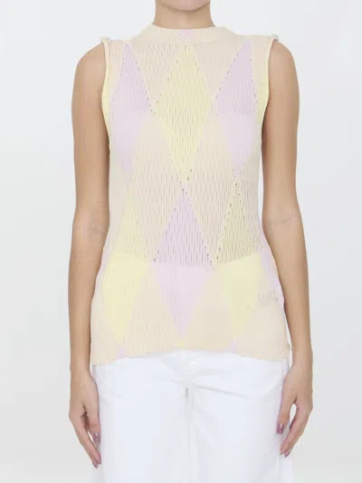 Burberry Diamond Knit High-neck Tank Top In Default Title