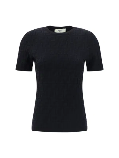 Fendi T-shirt In Gme Black