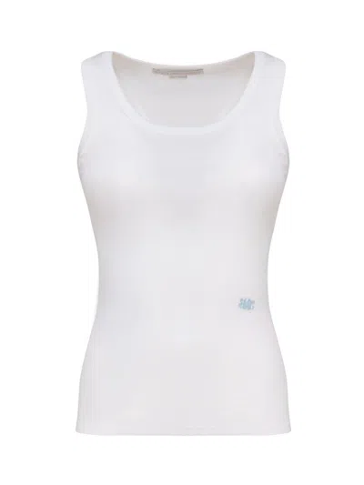 Stella Mccartney Logo Embroidered Tank Top In White