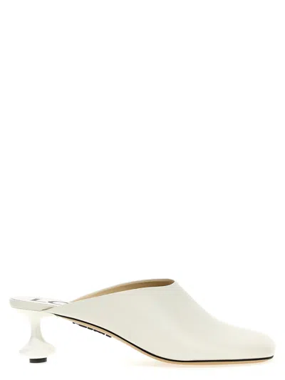 Loewe Leather Toy Mules 45 In White