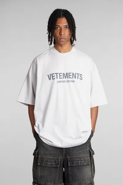 Vetements T-shirt In Grey Cotton